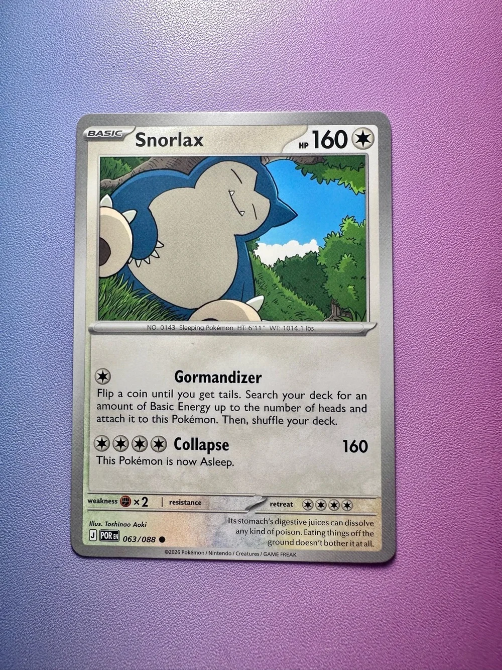 snorlax - 063/088 (common) — pokemon: perfect order